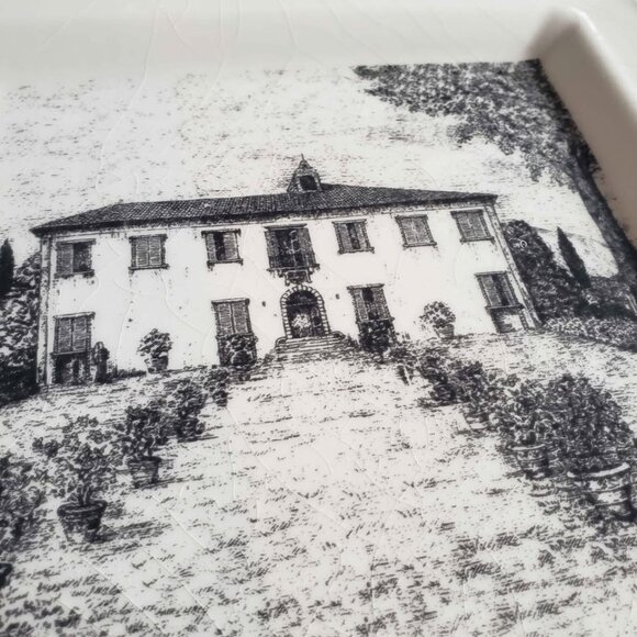 Vintage Brunelli Made in Italy 10" Square Collectable Plate Italian Villa - Picture 5 of 7